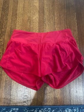 lululemon athletica red Running Shorts with Wide Waistband